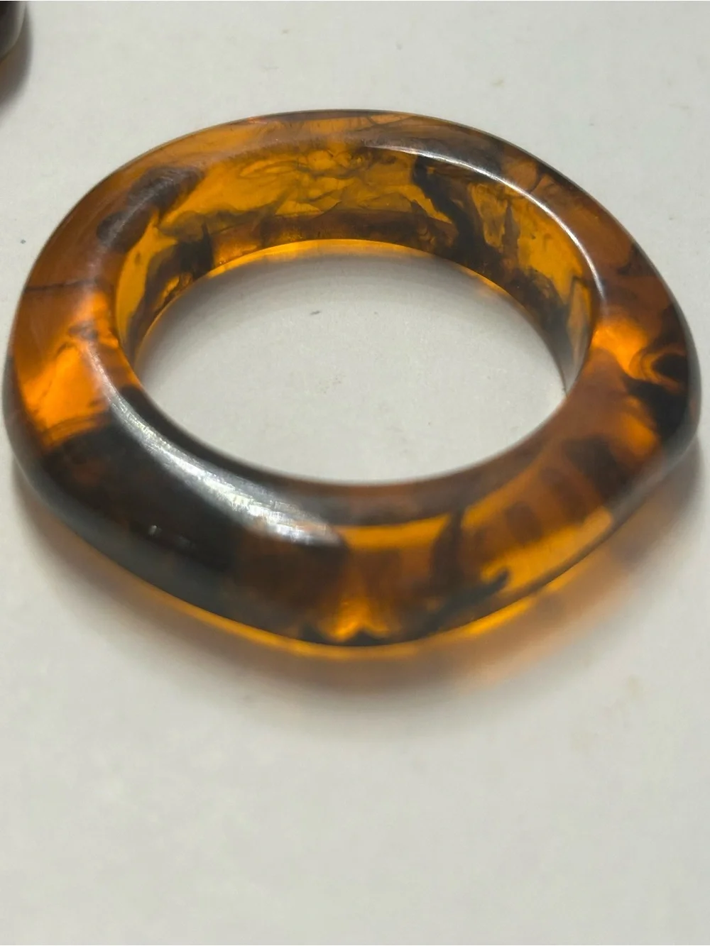 Amber Faux Tortoise Shell Resin Napkin Rings Set of 6 Crown & Ivy
